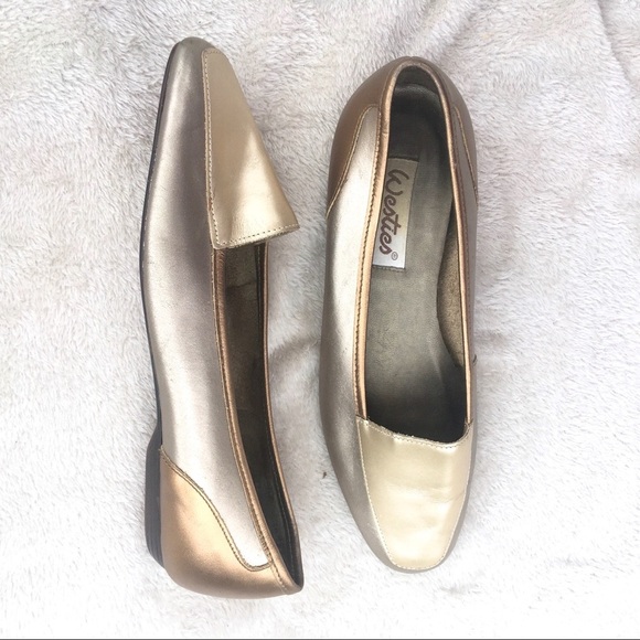 WESTIES gold and bronze leather flats size 6 - Picture 5 of 7